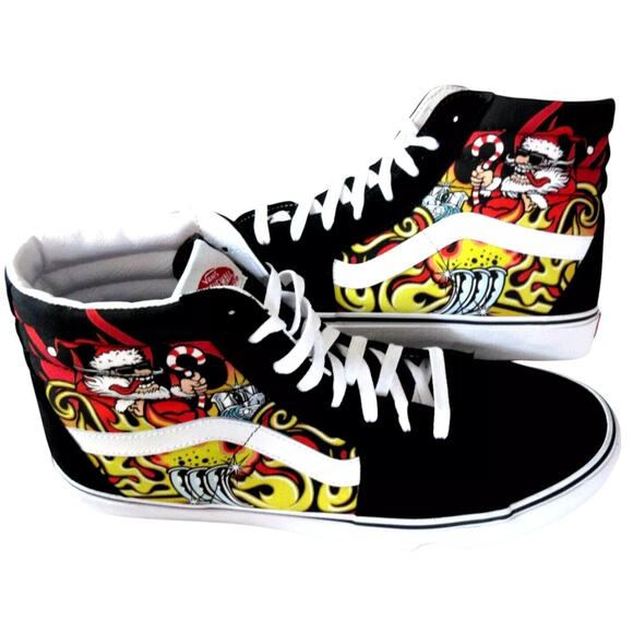 Vans Sk8-Hi Santa Flame Black Classic Men\'s Skate Shoes Size 9.5 NEW main image 7